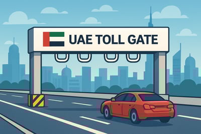 UAE toll gate illustration UAE toll gate illustration